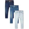 imageThe Childrens Place Baby Girls and Toddler SuperSoft Stretch Denim Jeggings 3 PackBrooke Ice Reflection Blue 3pack
