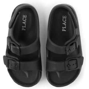 imageThe Childrens Place Baby Boys and Toddler Everyday Double Buckle Slide Sandals with BackstrapBlack
