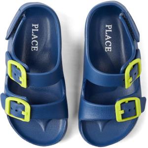 imageThe Childrens Place Baby Boys and Toddler Everyday Double Buckle Slide Sandals with BackstrapBlue