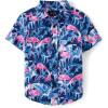 imageThe Childrens PlaceBaby Boysand Toddler Poplin Short Sleeve Button Down ShirtTidal Flamingo12 Months18 Months