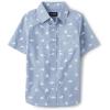imageThe Childrens Place Boys and Toddler Boys Short Sleeve Button Down ShirtBlue Riviera
