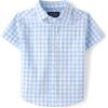 imageThe Childrens PlaceBaby Boysand Toddler Poplin Short Sleeve Button Down ShirtBreeze Plaid12 Months18 Months