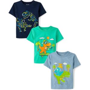 imageThe Childrens Place Baby Boys Dinos Short Sleeve Graphic T ShirtDinos 3pack