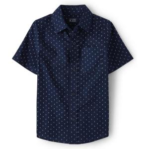 imageThe Childrens Place Boys and Toddler Boys Short Sleeve Button Down ShirtTidal Geo Print