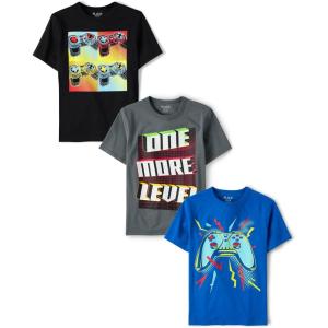 imageThe Childrens Place Boys Gaming Short Sleeve Graphic T ShirtControllers 3pack