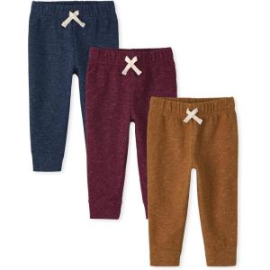 imageThe ChildrenS Place BabyBoys And Toddler Boys Jogger PantsBlueMaroonOrange 3 Pack