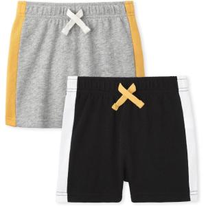 imageThe Childrens Place Baby Girls and Toddler Tie Front Denim Pull On ShortsH Grey Black 2pack