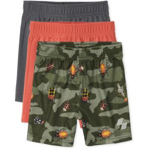 imageThe Childrens Place Baby Toddler Boys Athletic Basketball ShortsBlood OrangeFin GrayField Olive