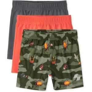 imageThe Childrens Place Baby Toddler Boys Athletic Basketball ShortsQuench BlueFin GrayTidal 3pack