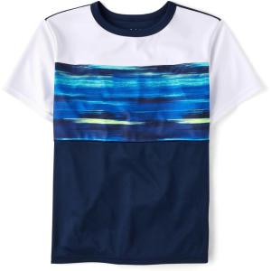 imageThe Childrens Place Boys Short Sleeve Crew Neck TShirtsRenew Blue Colorblock