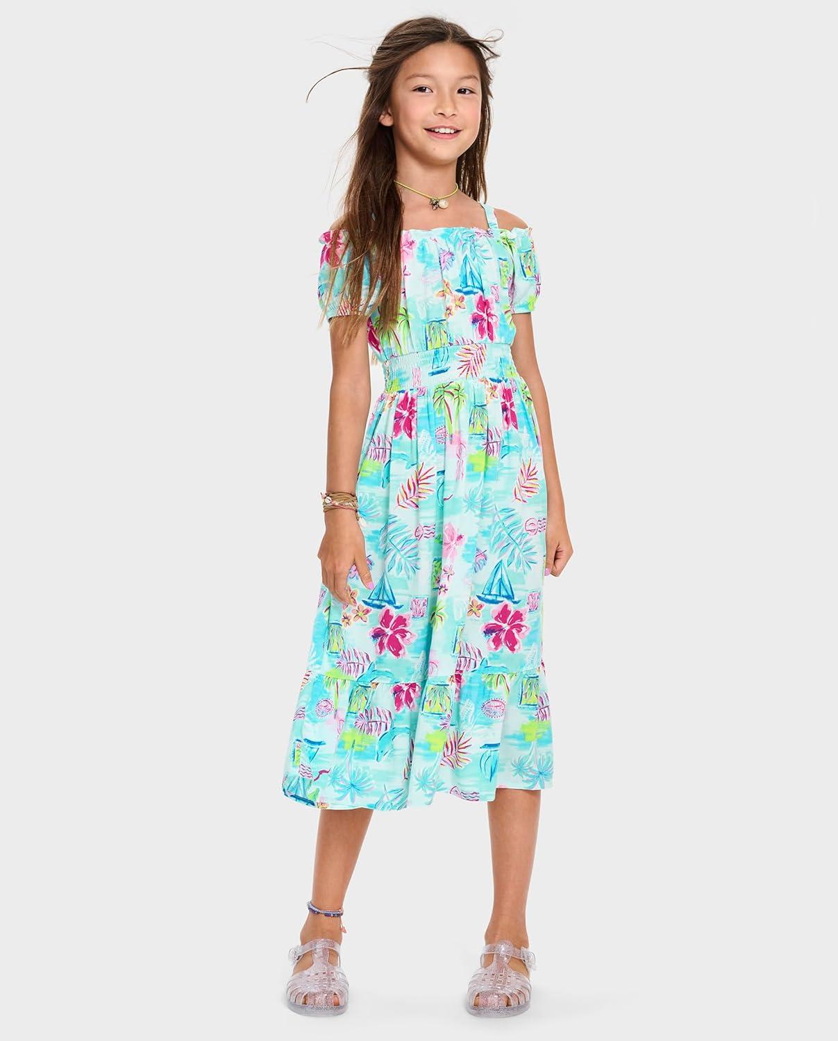 imageThe Childrens Place Girls Family Matching Dresses Mommy and Me Casual DressTropical Prints