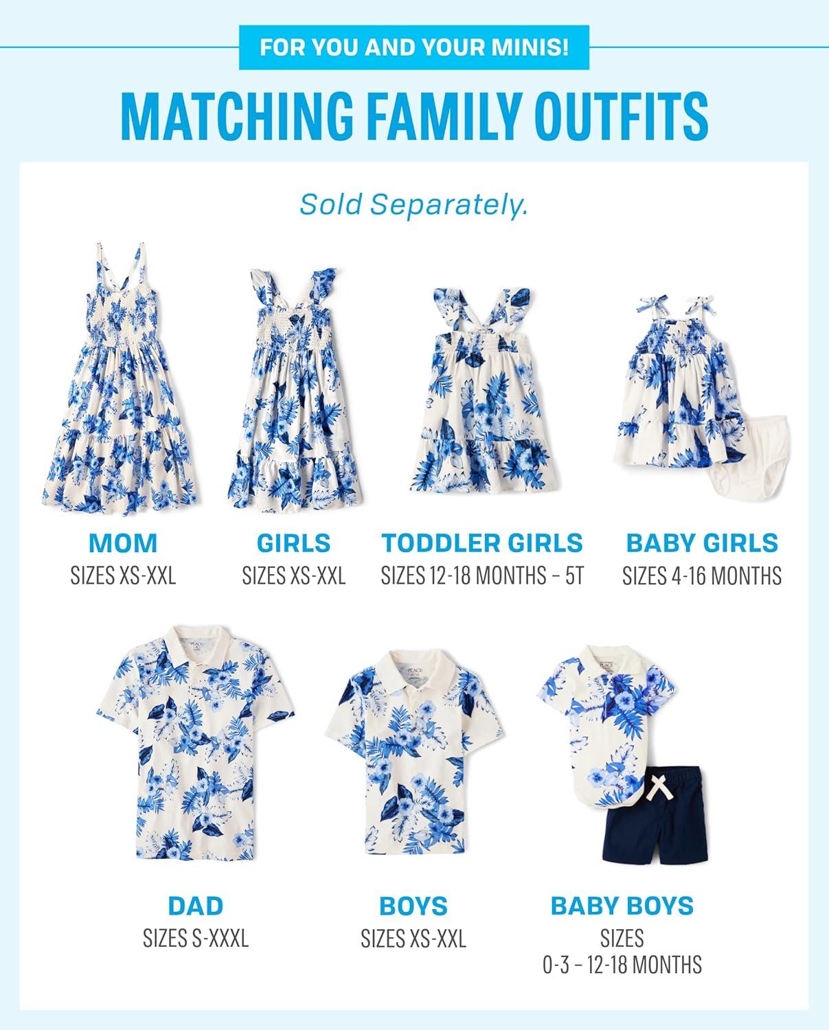 imageThe Childrens Place Girls Family Matching Dresses Mommy and Me Casual DressWhite Daisy Tropic