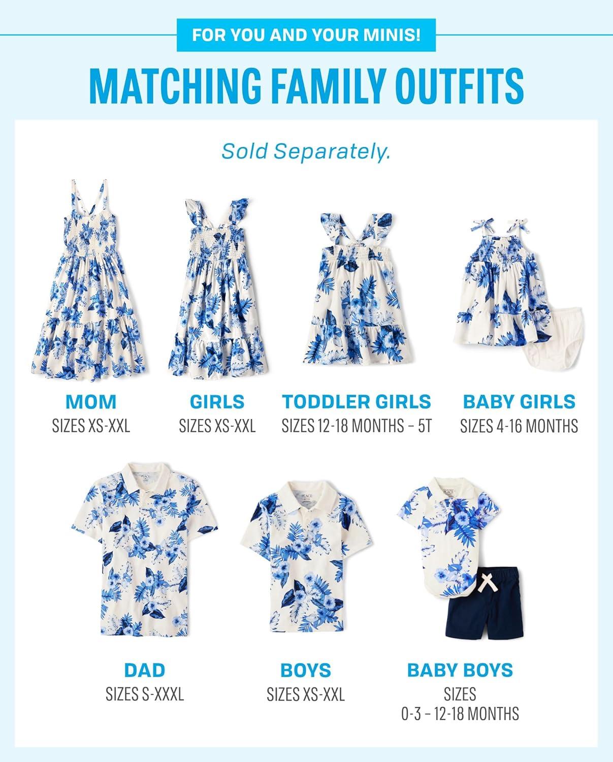 imageThe Childrens Place Girls Family Matching Dresses Mommy and Me Casual DressWhite Daisy Tropic