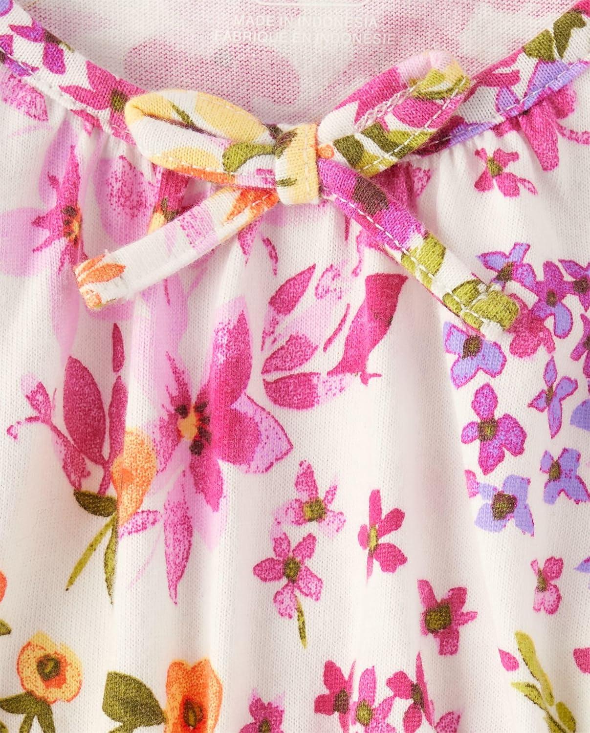 imageThe Childrens Place Girls Short Sleeve Casual Everyday DressesBunnys Tail Floral