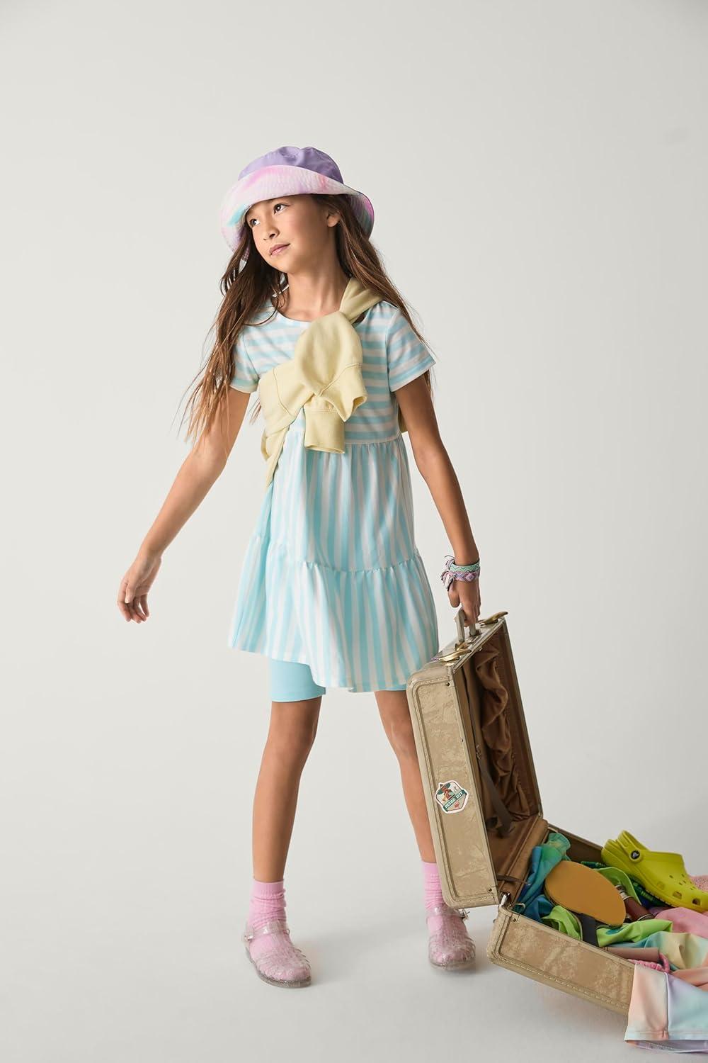imageThe Childrens Place Girls Short Sleeve Casual Everyday DressesSeagrove Stripe