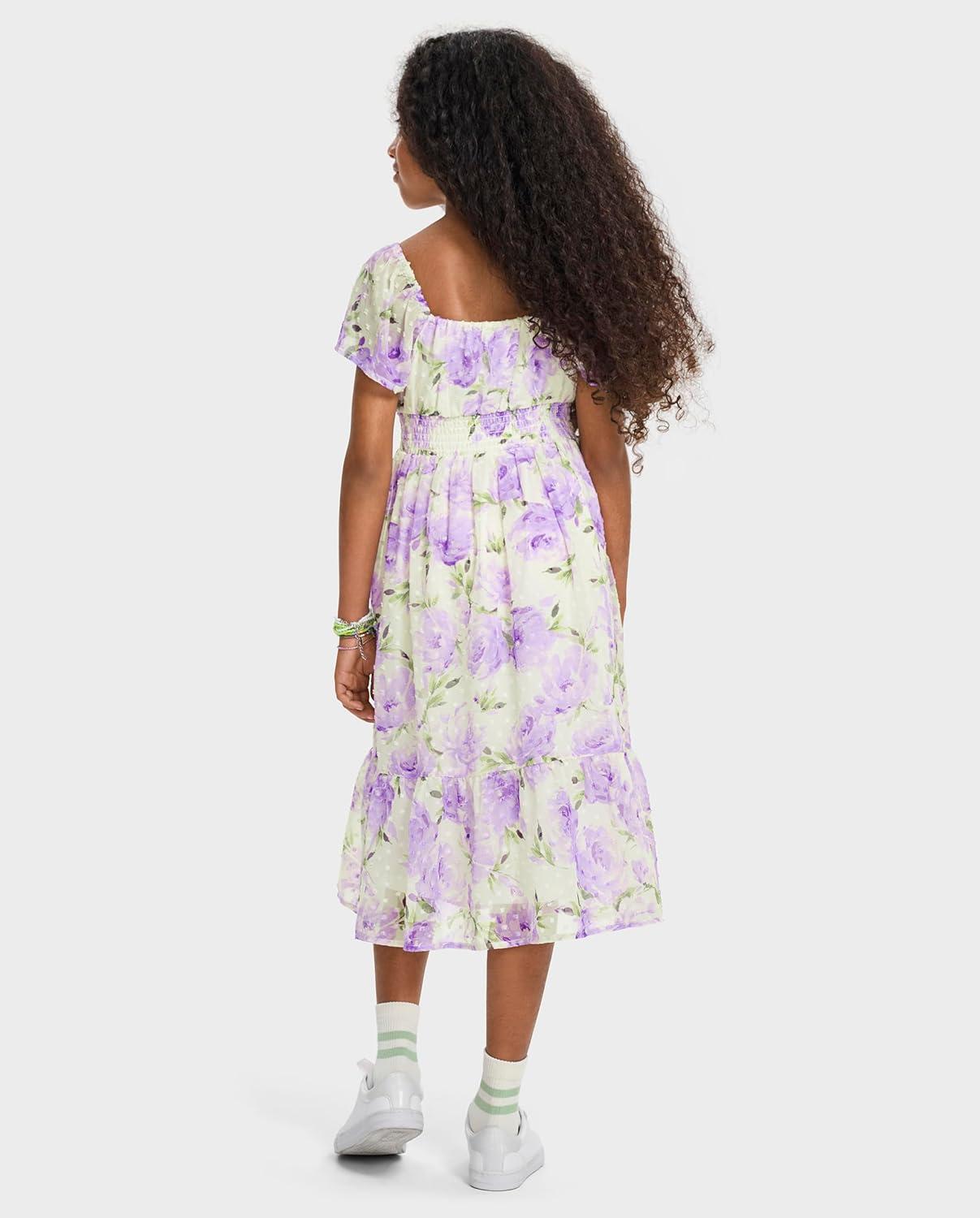imageThe Childrens Place Girls Short Sleeve Dressy DressBunnys Tail Floral