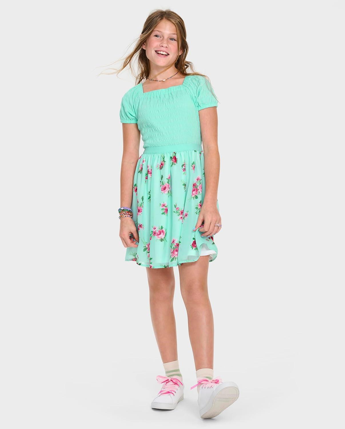 imageThe Childrens Place Girls Short Sleeve Dressy DressMin Tea Floral