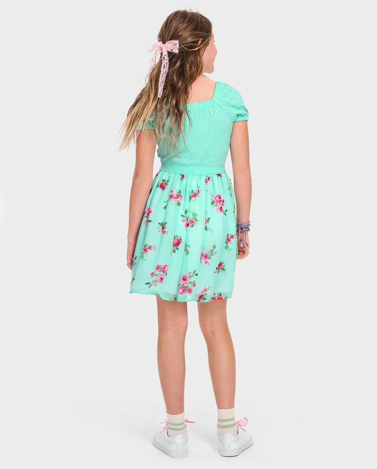 imageThe Childrens Place Girls Short Sleeve Dressy DressMin Tea Floral
