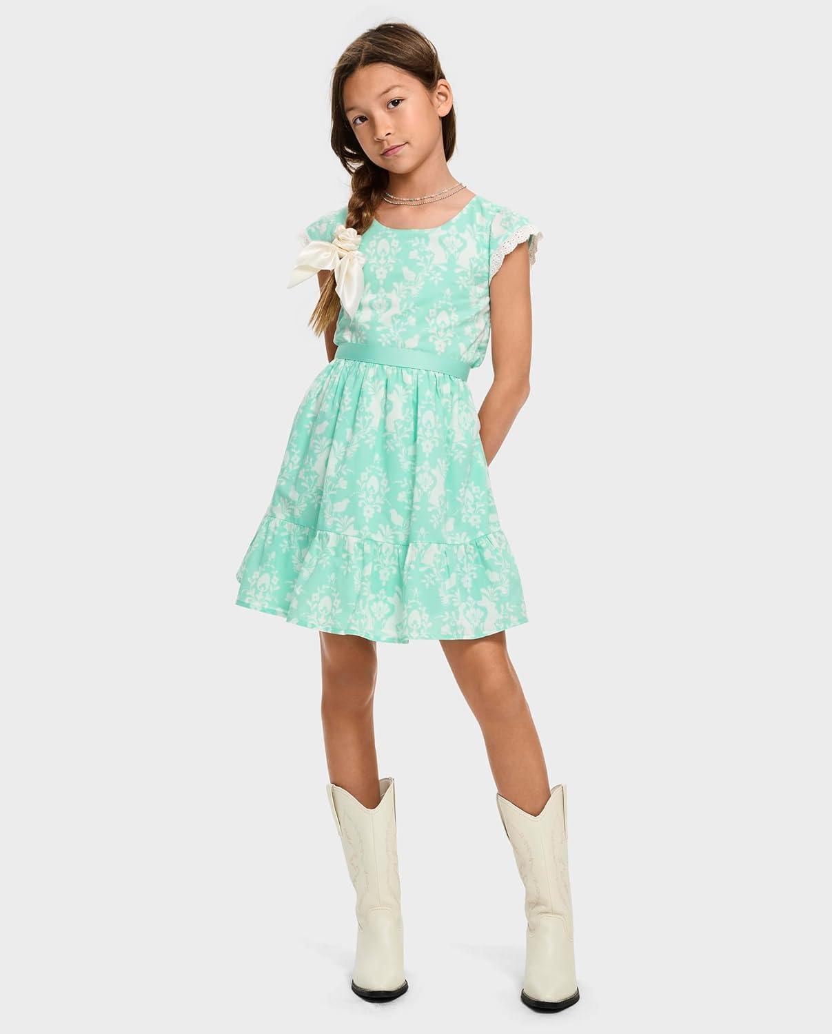 imageThe Childrens Place Girls Short Sleeve Dressy DressMint Tea