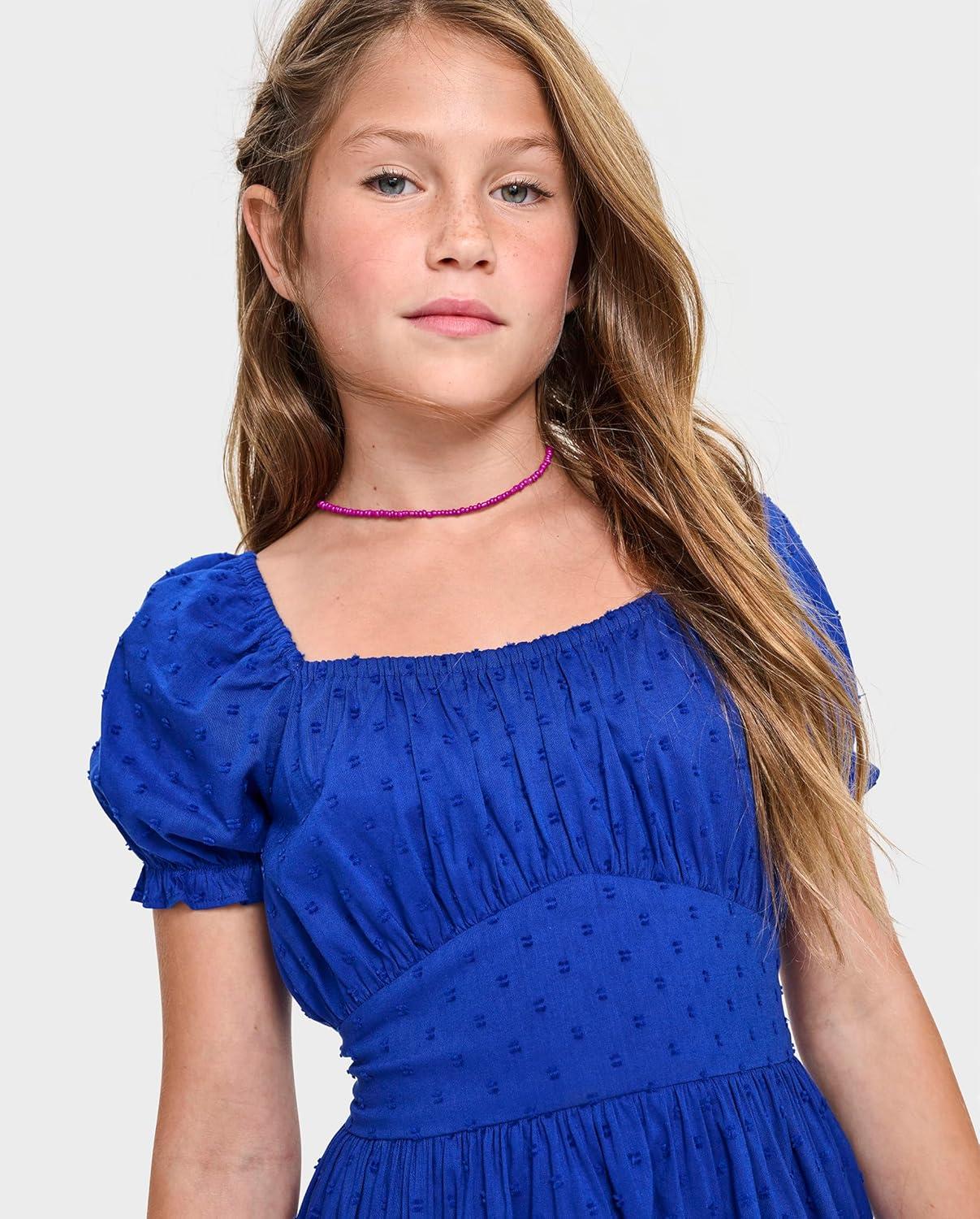imageThe Childrens Place Girls Short Sleeve Dressy DressRenew Blue
