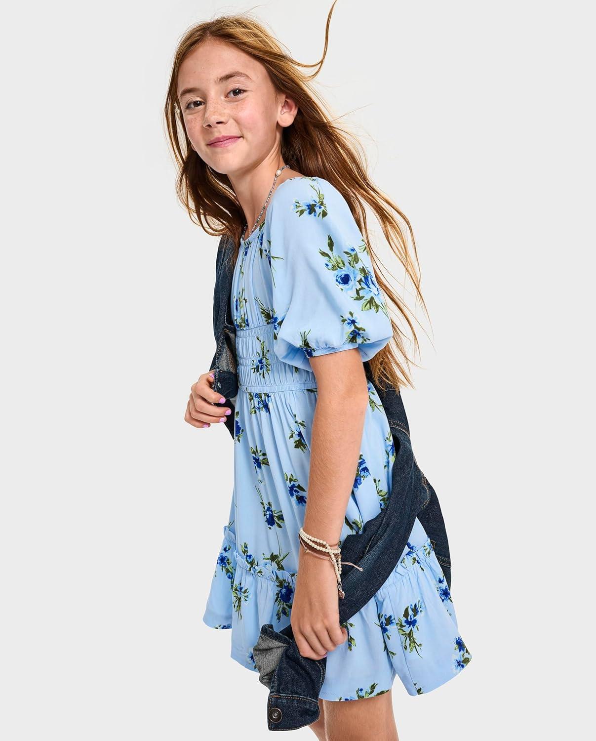 imageThe Childrens Place Girls Short Sleeve Smocked Summer DressesBreeze Floral