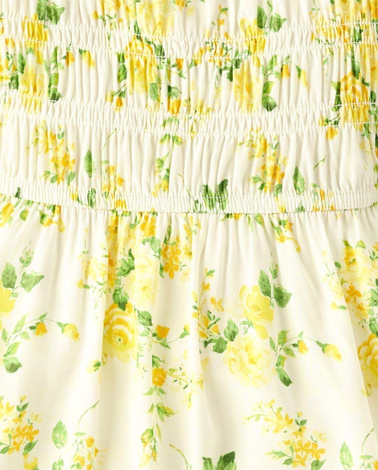 imageThe Childrens Place Girls Short Sleeve Smocked Summer DressesBunnys Tail Floral