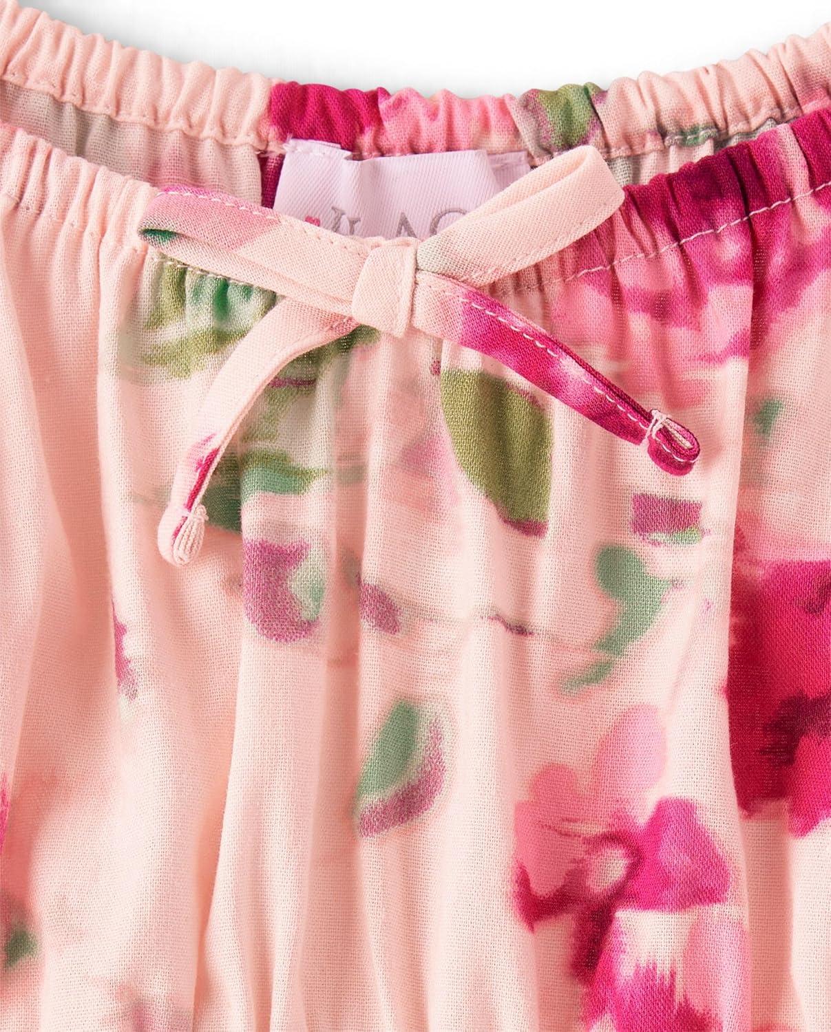 imageThe Childrens Place Girls Short Sleeve Smocked Summer DressesCrystal Pink Floral