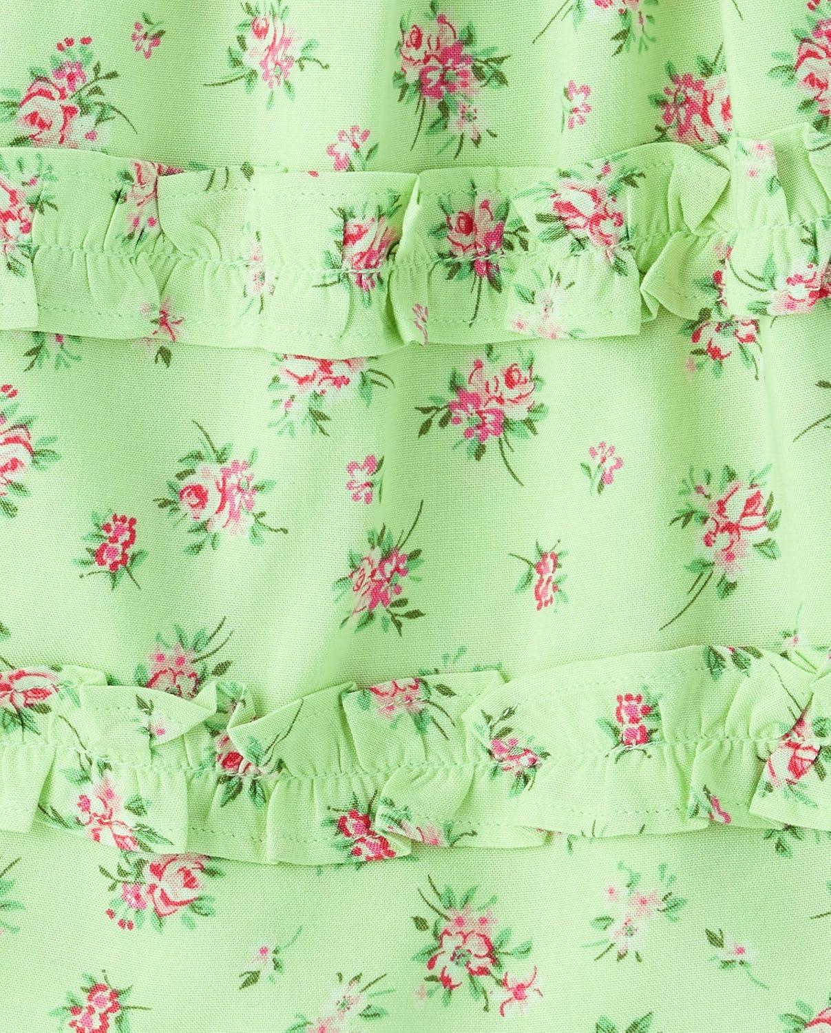 imageThe Childrens Place Girls Short Sleeve Smocked Summer DressesGreen Floral