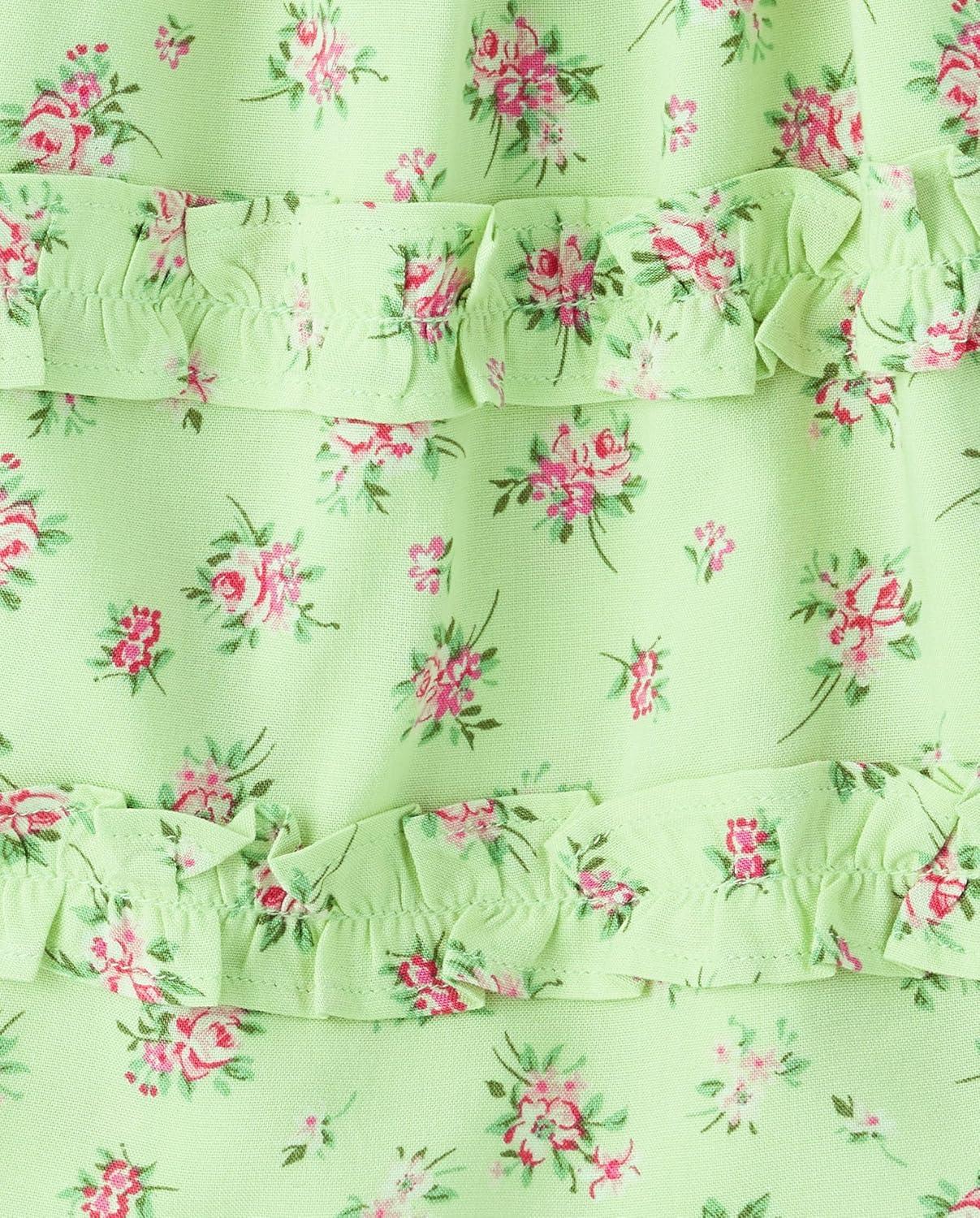 imageThe Childrens Place Girls Short Sleeve Smocked Summer DressesGreen Floral