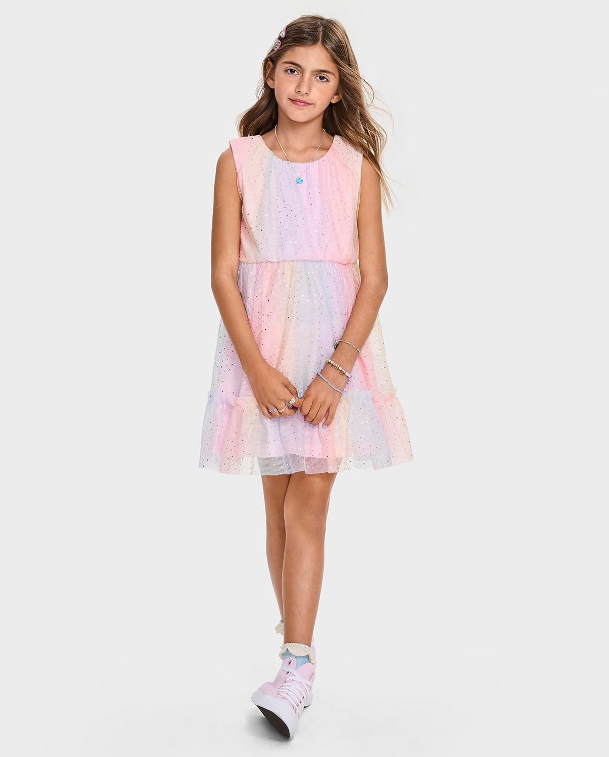 imageThe Childrens PlaceGirlsSleeveless Dressy DressesBright Pink RainbowLarge