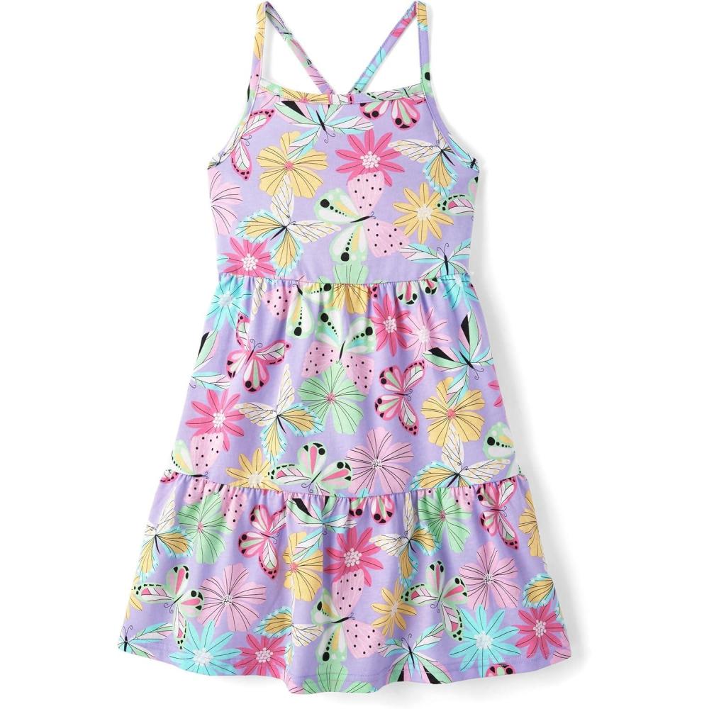 imageThe Childrens Place Girls Casual Sleeveless Tiered DressesPetal Purple Tiered