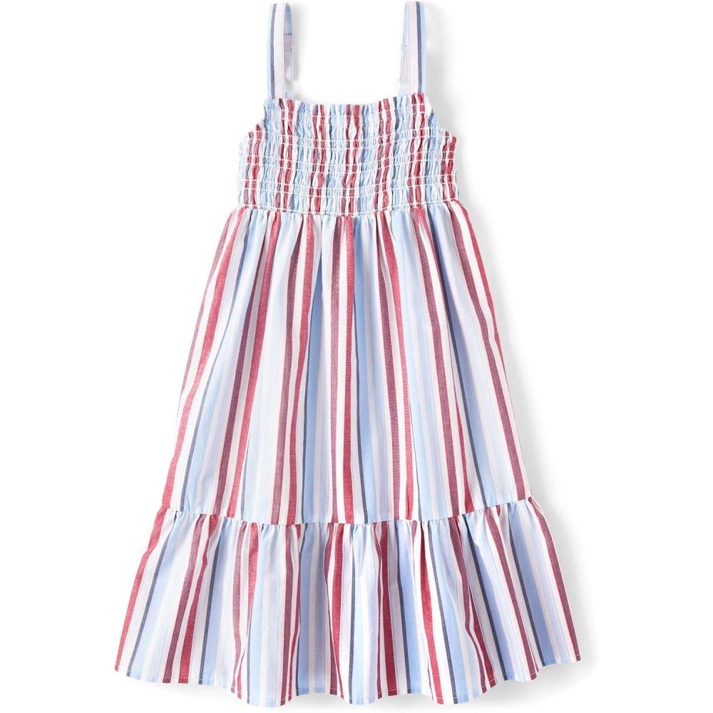 imageThe Childrens Place Girls Family Matching Dresses Mommy and Me Casual DressRed White and Blue Stripe