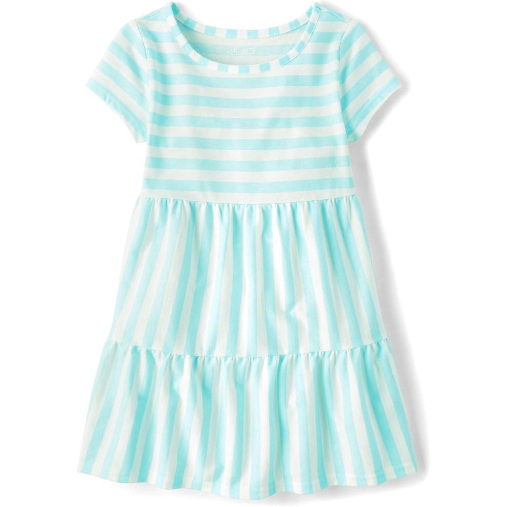 imageThe Childrens Place Girls Short Sleeve Casual Everyday DressesSeagrove Stripe