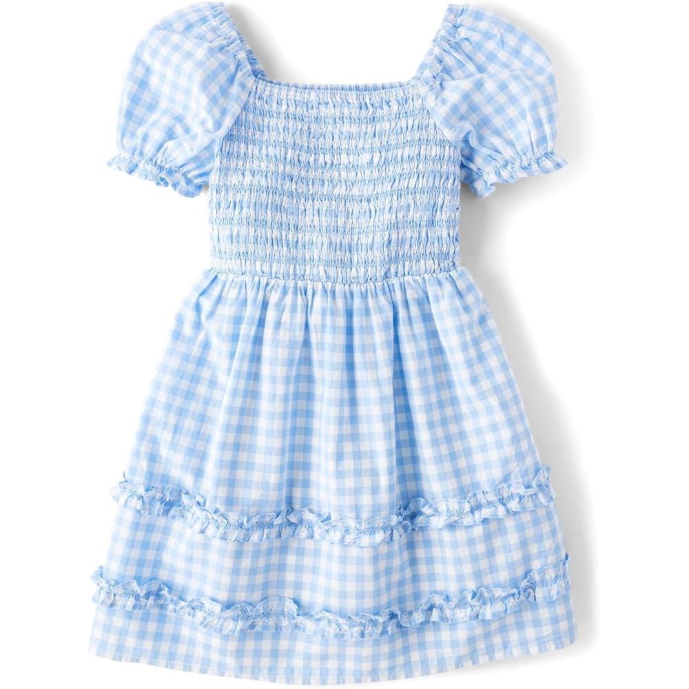 imageThe Childrens Place Girls Short Sleeve Smocked Summer DressesBreeze