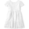 imageThe Childrens Place Girls Short Sleeve Casual Everyday DressesWhite Lace