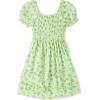 imageThe Childrens Place Girls Short Sleeve Smocked Summer DressesGreen Floral