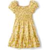 Sunset Gold Floral Puff Sleeve