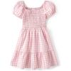 Pink Gingham Puff Sleeve