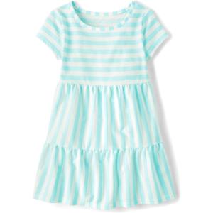 imageThe Childrens Place Girls Short Sleeve Casual Everyday DressesSeagrove Stripe