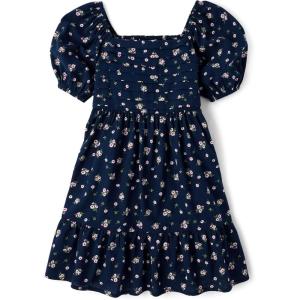 imageThe Childrens Place Girls Short Sleeve Casual Everyday DressesTidal Floral Pleated