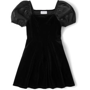 imageThe Childrens Place Girls Short Sleeve Dressy DressBlack Velour