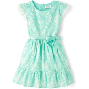 imageThe Childrens Place Girls Short Sleeve Dressy DressMint Tea