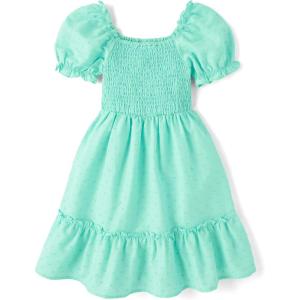 imageThe Childrens Place Girls Short Sleeve Smocked Summer DressesMint Tea
