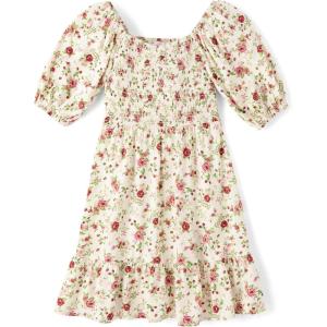 imageThe Childrens Place Girls Short Sleeve Smocked Summer DressesWhite Daisy Smocked