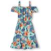 imageThe Childrens Place Unisex Child Matching Family Tropical Off Shoulder Short Sleeve DressTropical Mellow Aqua