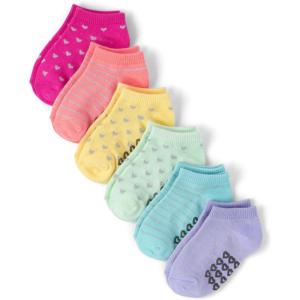 imageThe Childrens Place Baby Girls Heart Ankle SocksMetallic Rainbow 6pack