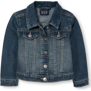 imageThe Childrens Place Baby Toddler Girls Basic Denim JacketChina Blue