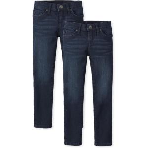 imageThe Childrens Place Girls Multipack Basic Skinny JeansDark Starry Night Wash 2pack