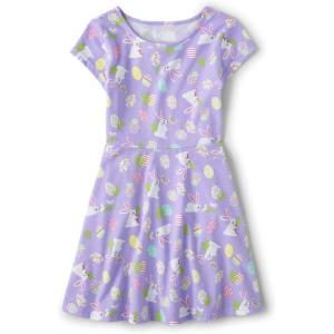 imageThe Childrens Place Girls Short Sleeve Fashion Skater DressEaster Bunnies and Eggs