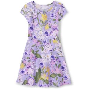 imageThe Childrens Place Girls Short Sleeve Fashion Skater DressPetal Purple